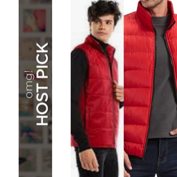 Alpine Other - Alpine Men's Lightweight Down Puffer Vest Red and Black HOST PICK